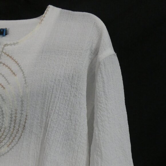 SLOK | xxl | Textured Long Sleeve African Shirt | Embroidered Front Detail - Picture 5 of 15